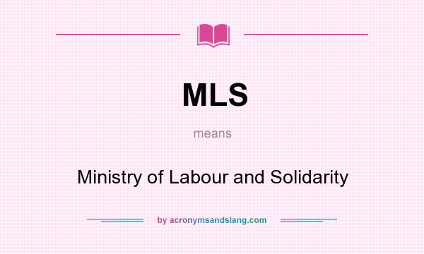 What does MLS mean? It stands for Ministry of Labour and Solidarity