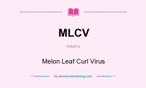 What does MLCV mean? It stands for Melon Leaf Curl Virus
