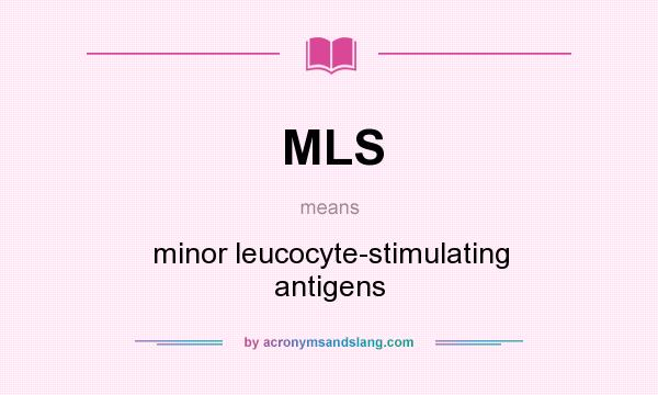 What does MLS mean? It stands for minor leucocyte-stimulating antigens