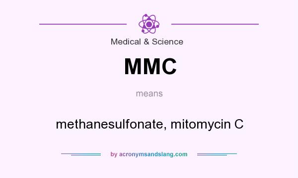 What does MMC mean? It stands for methanesulfonate, mitomycin C