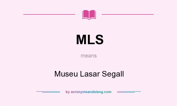 What does MLS mean? It stands for Museu Lasar Segall