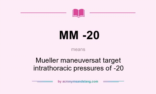 What does MM -20 mean? It stands for Mueller maneuversat target intrathoracic pressures of -20