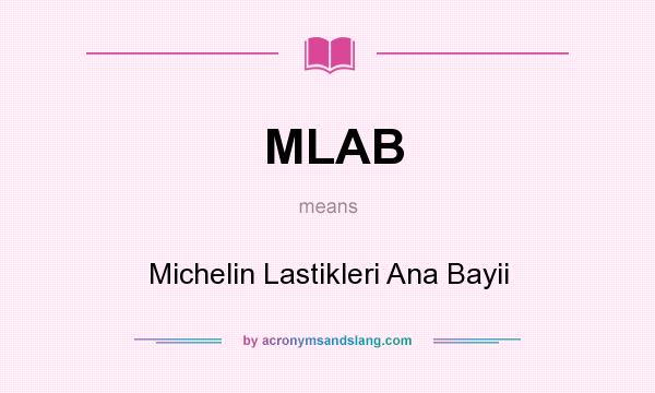 What does MLAB mean? It stands for Michelin Lastikleri Ana Bayii