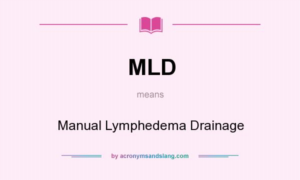 What does MLD mean? It stands for Manual Lymphedema Drainage