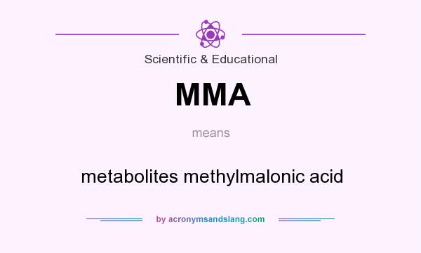 What does MMA mean? It stands for metabolites methylmalonic acid