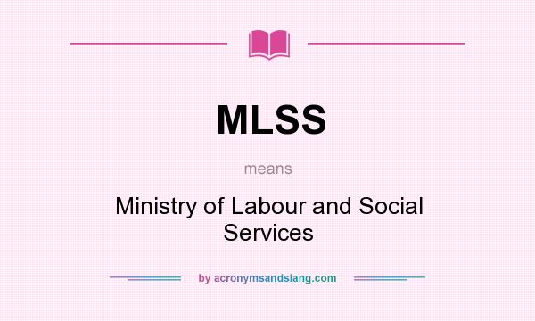 What does MLSS mean? It stands for Ministry of Labour and Social Services