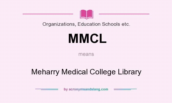 What does MMCL mean? It stands for Meharry Medical College Library