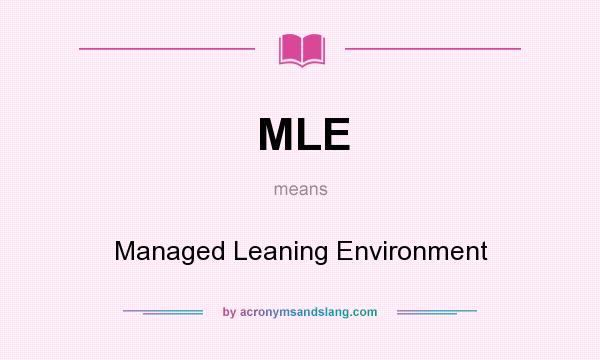 What does MLE mean? It stands for Managed Leaning Environment