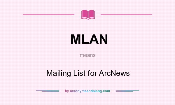 What does MLAN mean? It stands for Mailing List for ArcNews