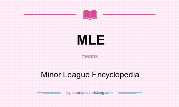 What does MLE mean? It stands for Minor League Encyclopedia