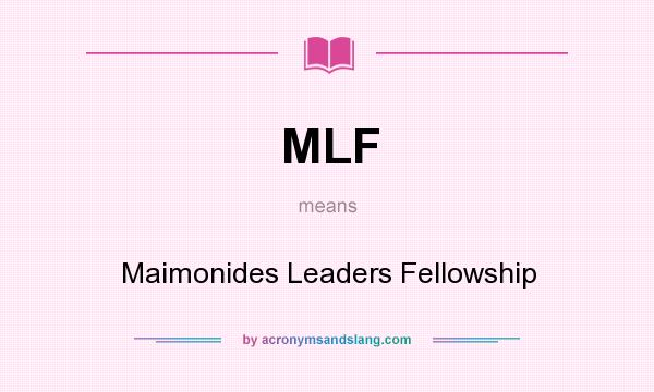 What does MLF mean? It stands for Maimonides Leaders Fellowship