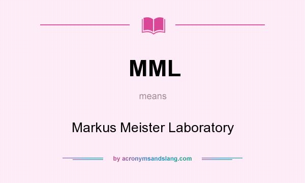 What does MML mean? It stands for Markus Meister Laboratory