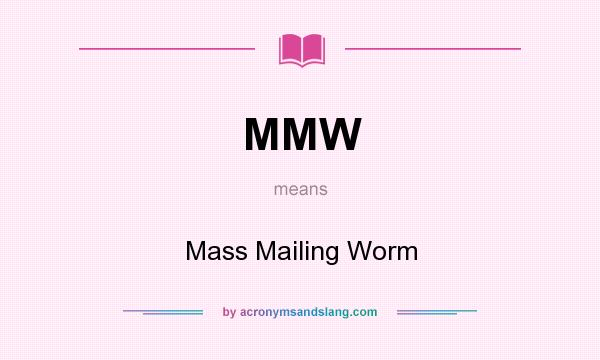 What does MMW mean? It stands for Mass Mailing Worm