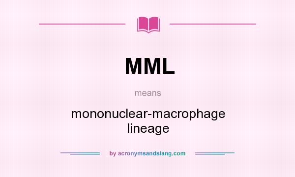 What does MML mean? It stands for mononuclear-macrophage lineage