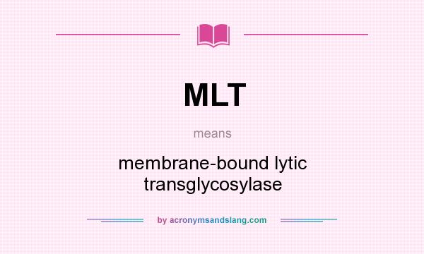 What does MLT mean? It stands for membrane-bound lytic transglycosylase
