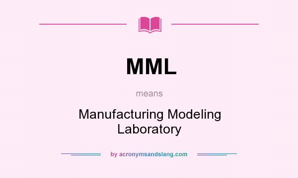 What does MML mean? It stands for Manufacturing Modeling Laboratory