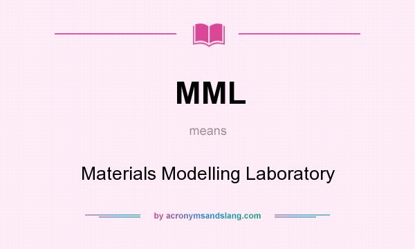 What does MML mean? It stands for Materials Modelling Laboratory