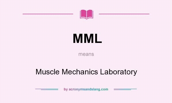 What does MML mean? It stands for Muscle Mechanics Laboratory
