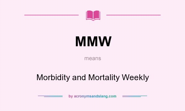 What does MMW mean? It stands for Morbidity and Mortality Weekly