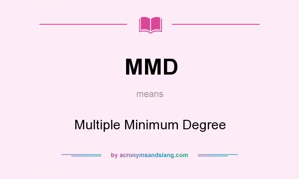 What does MMD mean? It stands for Multiple Minimum Degree