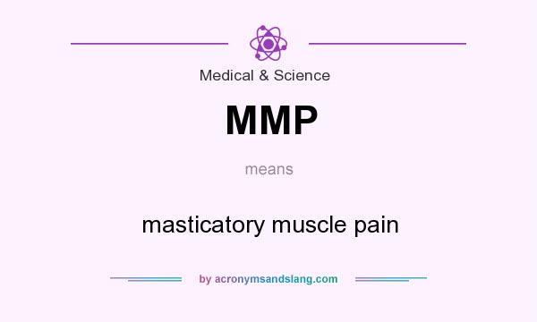 What does MMP mean? It stands for masticatory muscle pain