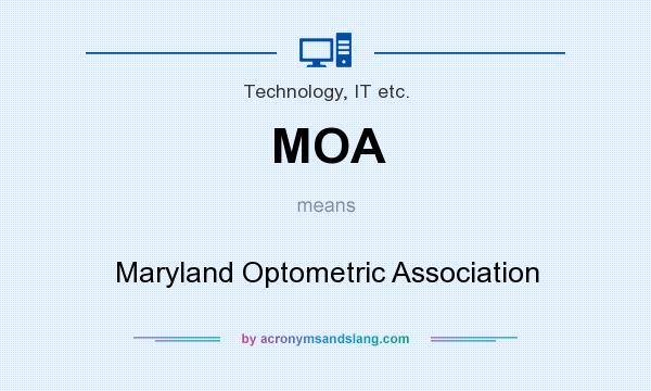 What does MOA mean? It stands for Maryland Optometric Association