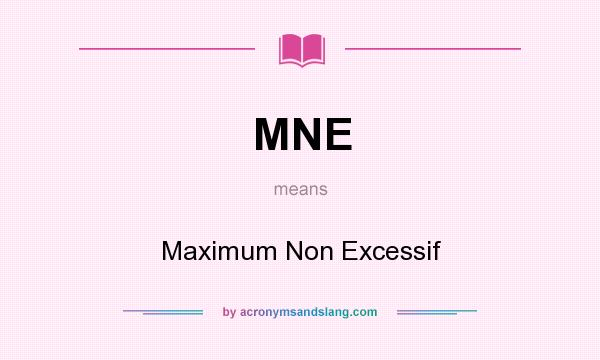 What does MNE mean? It stands for Maximum Non Excessif