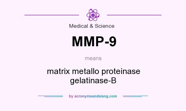 What does MMP-9 mean? It stands for matrix metallo proteinase gelatinase-B