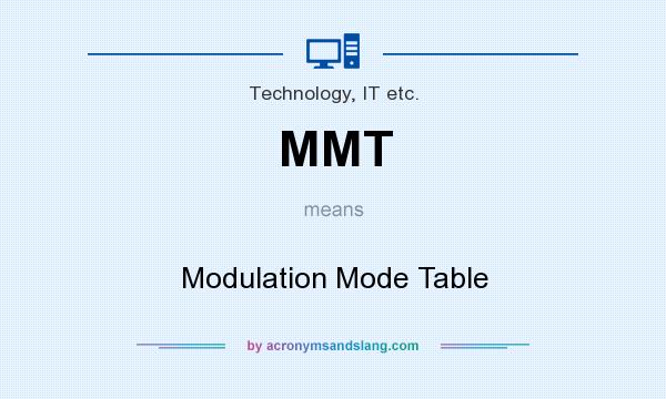 What does MMT mean? It stands for Modulation Mode Table