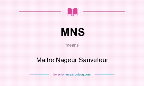 What does MNS mean? It stands for Maitre Nageur Sauveteur