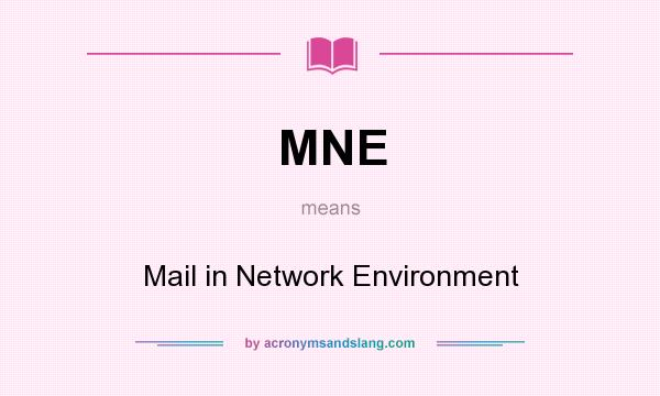 What does MNE mean? It stands for Mail in Network Environment