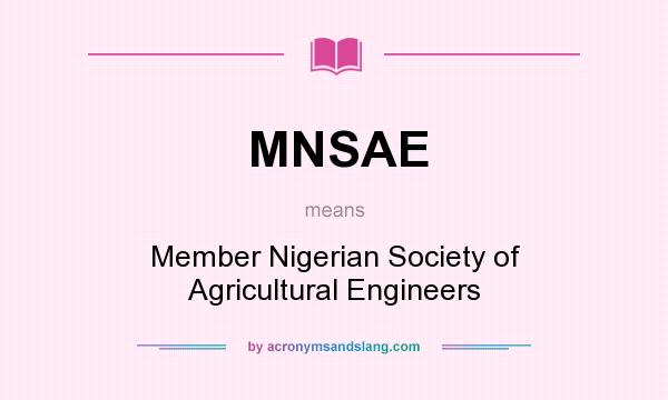What does MNSAE mean? It stands for Member Nigerian Society of Agricultural Engineers