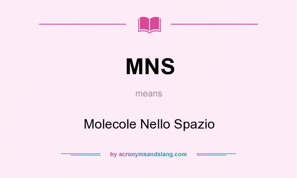What does MNS mean? It stands for Molecole Nello Spazio