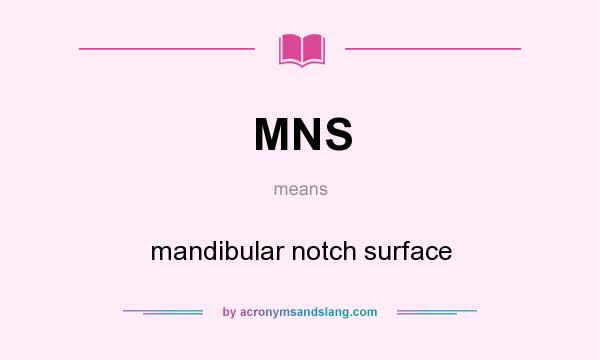 What does MNS mean? It stands for mandibular notch surface