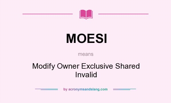 What does MOESI mean? It stands for Modify Owner Exclusive Shared Invalid