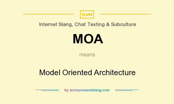 What does MOA mean? It stands for Model Oriented Architecture
