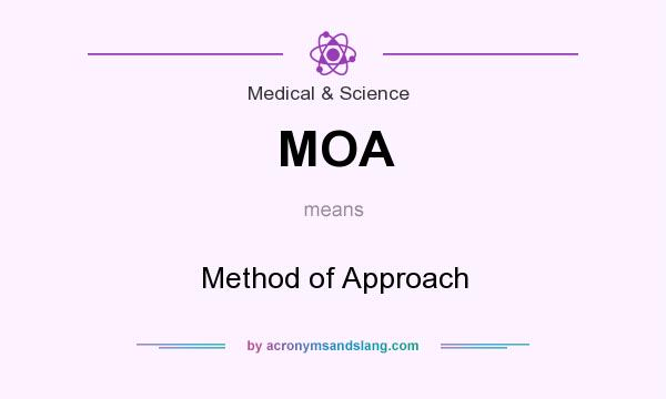 What does MOA mean? It stands for Method of Approach