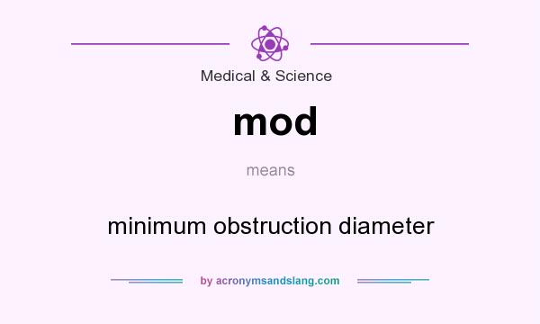 What does mod mean? It stands for minimum obstruction diameter