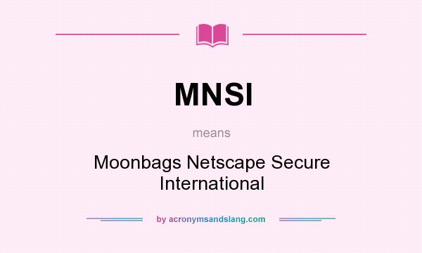 What does MNSI mean? It stands for Moonbags Netscape Secure International