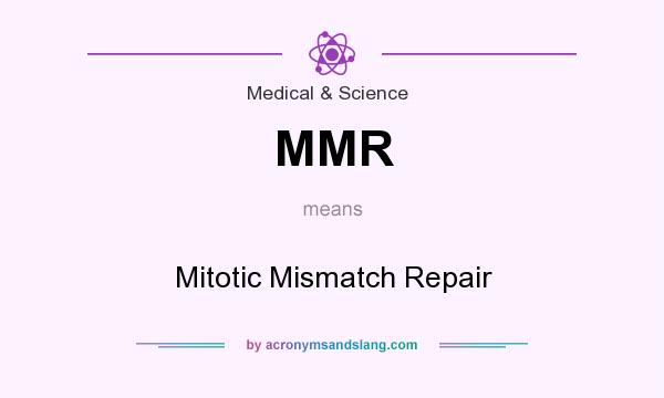 What does MMR mean? It stands for Mitotic Mismatch Repair