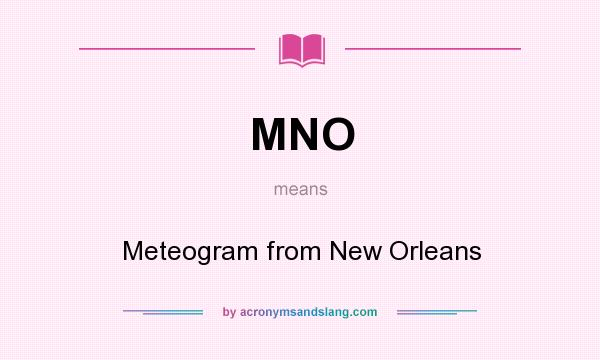 What does MNO mean? It stands for Meteogram from New Orleans