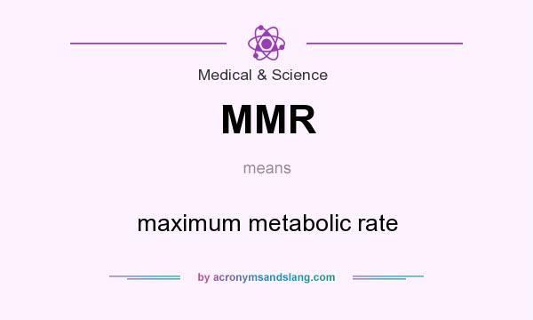 What does MMR mean? It stands for maximum metabolic rate