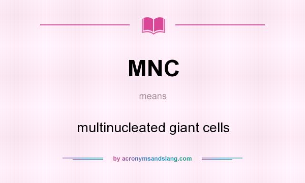 What does MNC mean? It stands for multinucleated giant cells