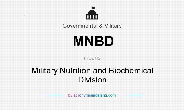 What does MNBD mean? It stands for Military Nutrition and Biochemical Division