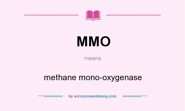 What does MMO mean? It stands for methane mono-oxygenase