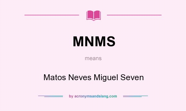 What does MNMS mean? It stands for Matos Neves Miguel Seven