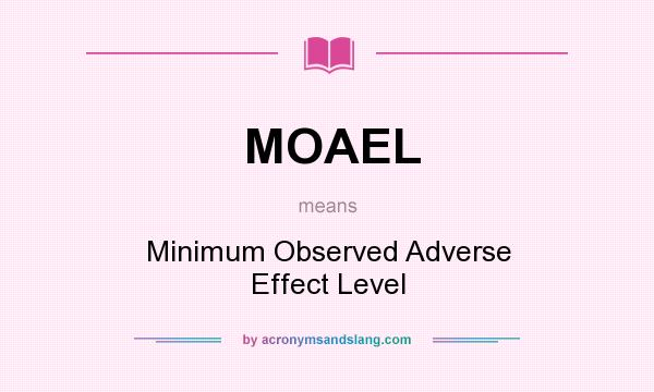 What does MOAEL mean? It stands for Minimum Observed Adverse Effect Level