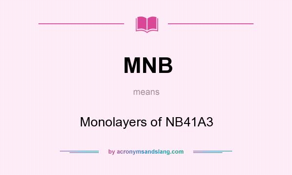 What does MNB mean? It stands for Monolayers of NB41A3