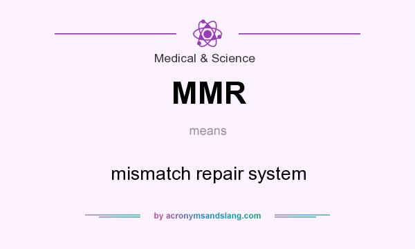 What does MMR mean? It stands for mismatch repair system
