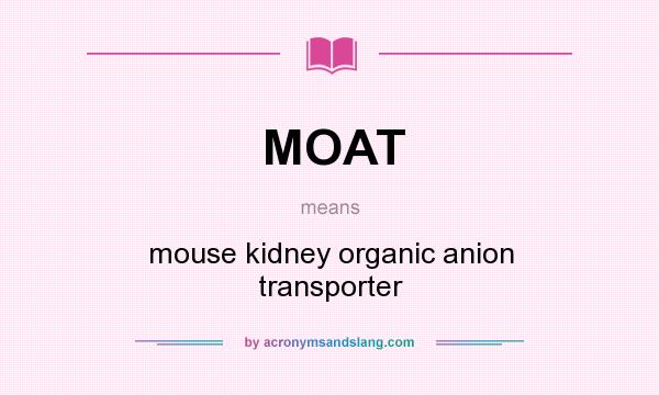 What does MOAT mean? It stands for mouse kidney organic anion transporter